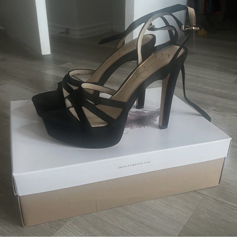 Jessica Simpson Black Strappy Heels